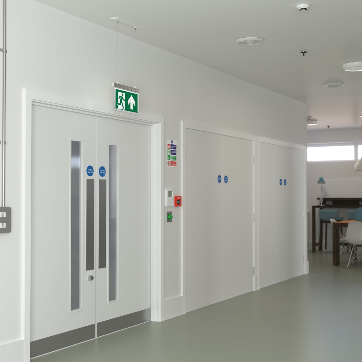 EDGE Suspended Recessed Ceiling Exit Running Man Sign Light | LED 3W 200lm | 6000K Daylight White | IP20 | 3hr Emergency Function