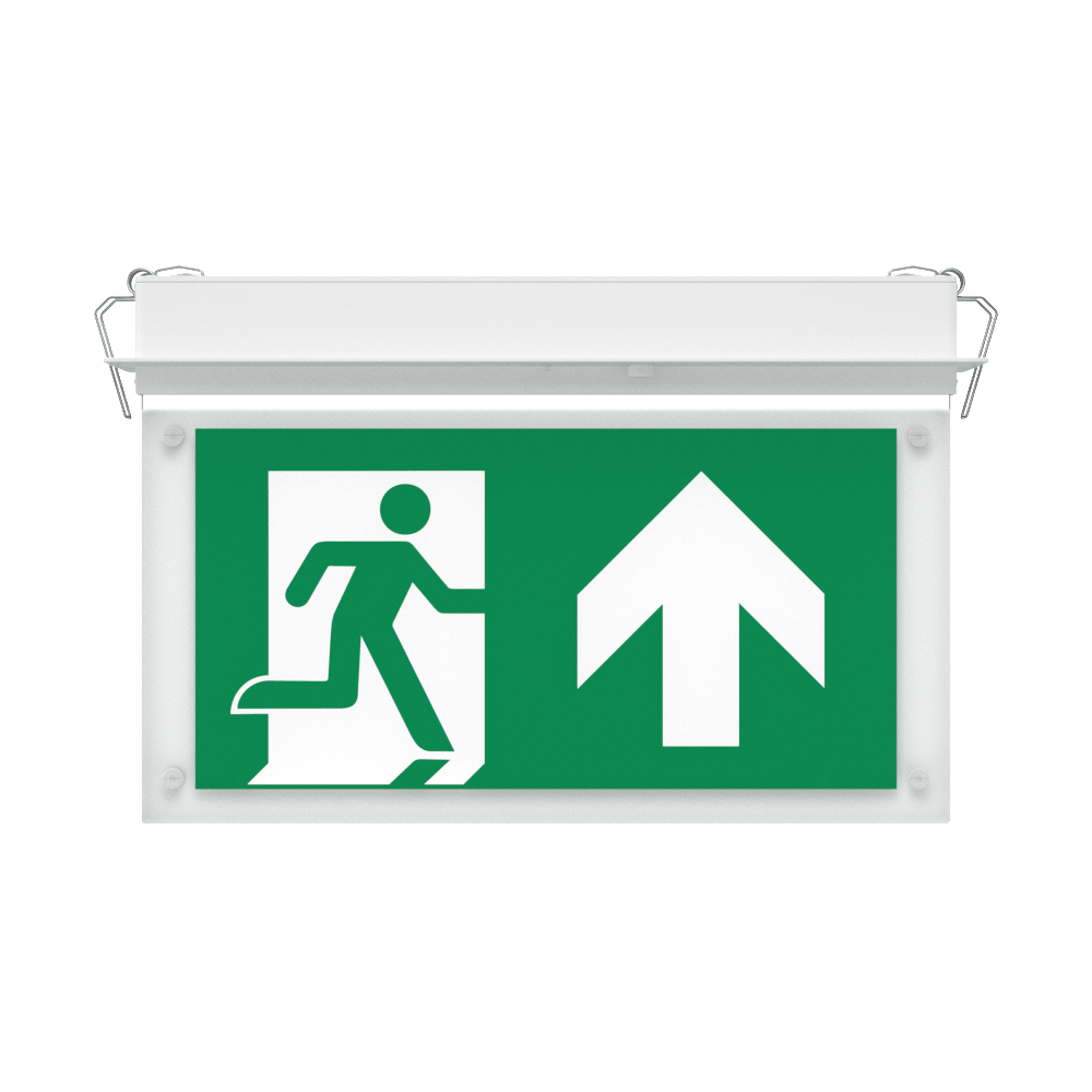 EDGE Recessed Ceiling Exit Running Man Sign Light | LED 3W 200lm | 6000K Daylight White | IP20 | 3hr Emergency Function - LightHub Direct