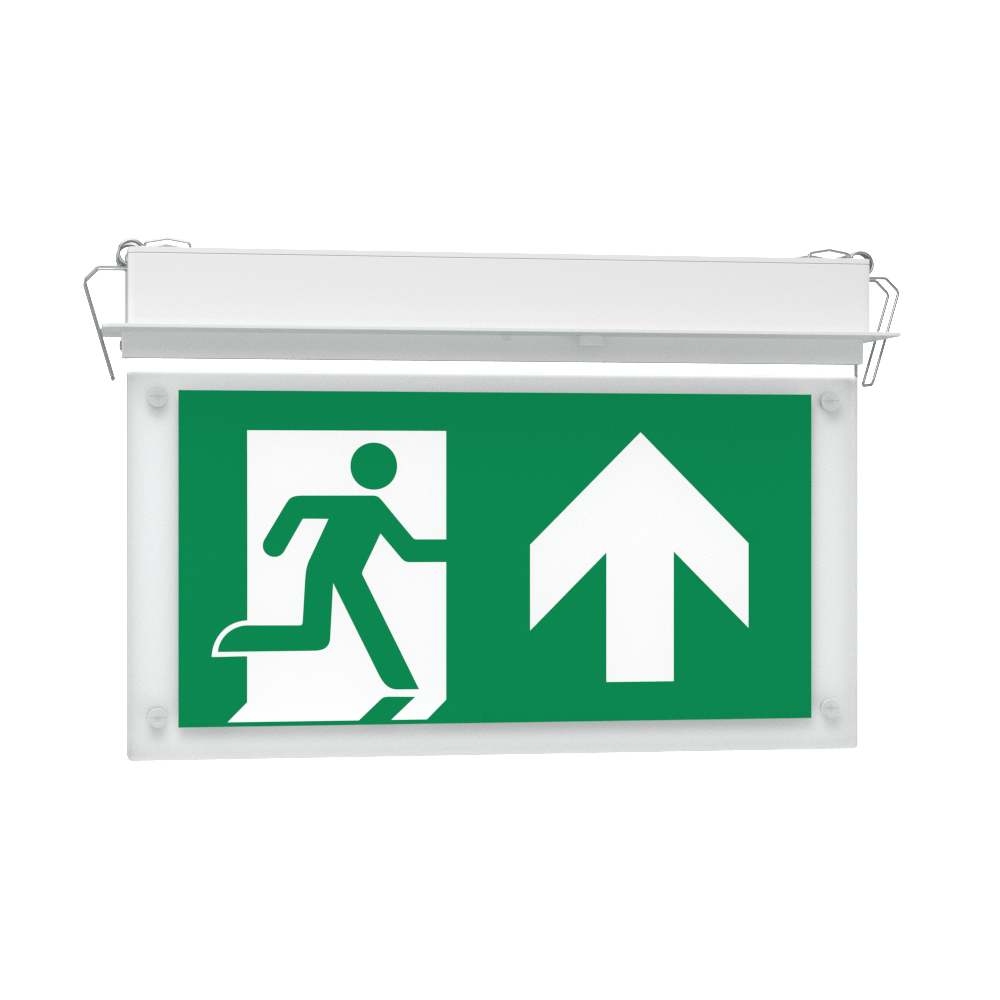 EDGE Recessed Ceiling Exit Running Man Sign Light | LED 3W 200lm | 6000K Daylight White | IP20 | 3hr Emergency Function - LightHub Direct