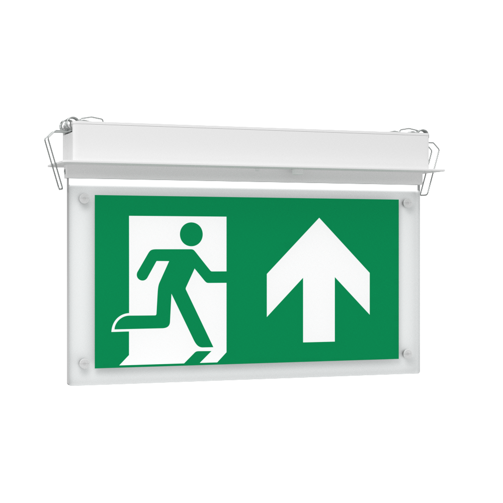 EDGE Recessed Ceiling Exit Running Man Sign Light | LED 3W 200lm | 6000K Daylight White | IP20 | 3hr Emergency Function