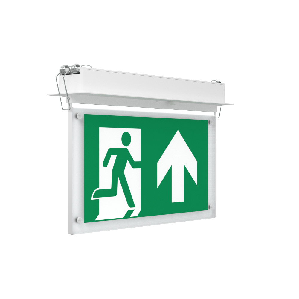 EDGE Recessed Ceiling Exit Running Man Sign Light | LED 3W 200lm | 6000K Daylight White | IP20 | 3hr Emergency Function