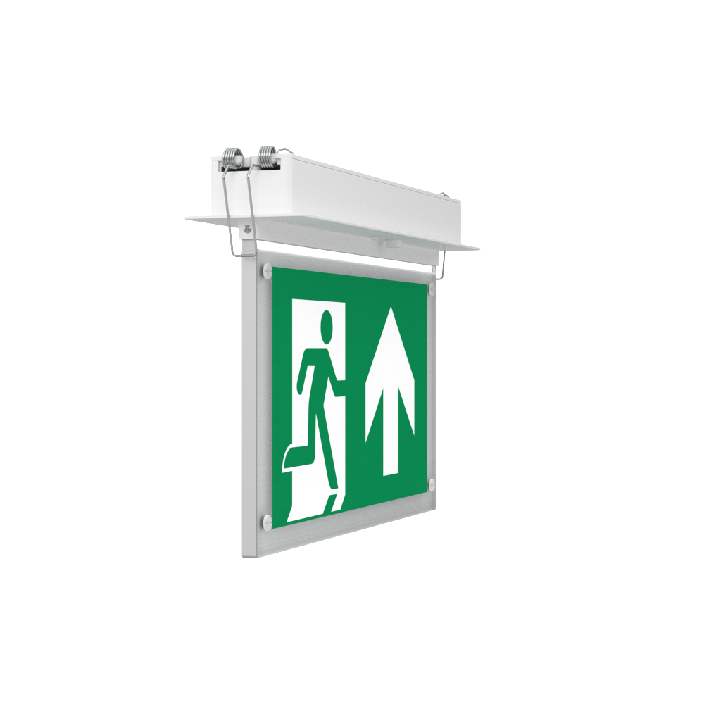 EDGE Recessed Ceiling Exit Running Man Sign Light | LED 3W 200lm | 6000K Daylight White | IP20 | 3hr Emergency Function