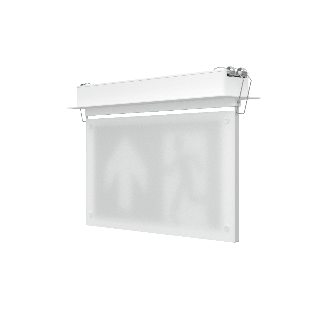 EDGE Recessed Ceiling Exit Running Man Sign Light | LED 3W 200lm | 6000K Daylight White | IP20 | 3hr Emergency Function - LightHub Direct
