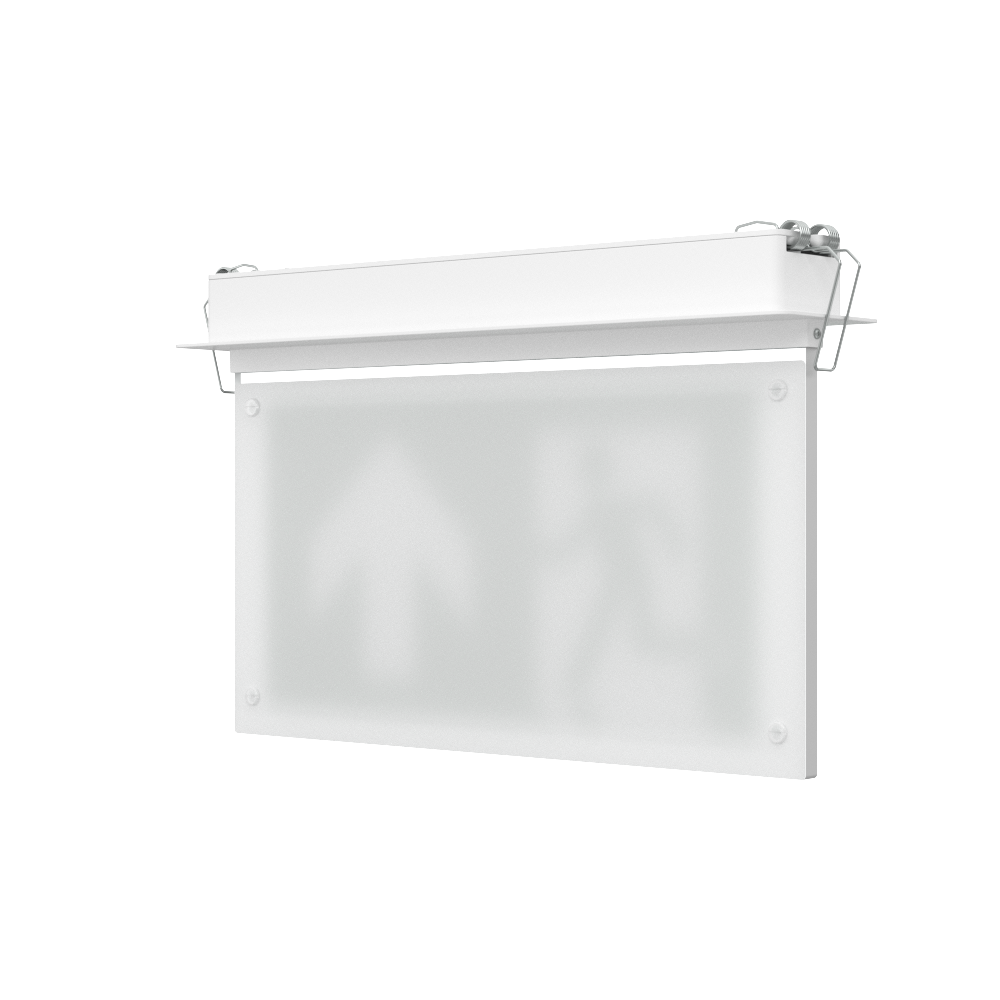 EDGE Recessed Ceiling Exit Running Man Sign Light | LED 3W 200lm | 6000K Daylight White | IP20 | 3hr Emergency Function