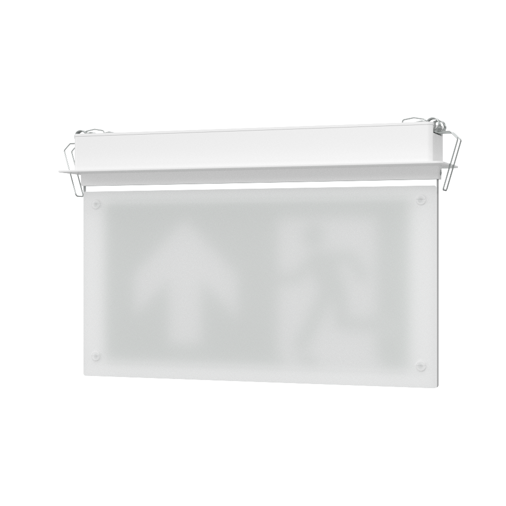 EDGE Recessed Ceiling Exit Running Man Sign Light | LED 3W 200lm | 6000K Daylight White | IP20 | 3hr Emergency Function