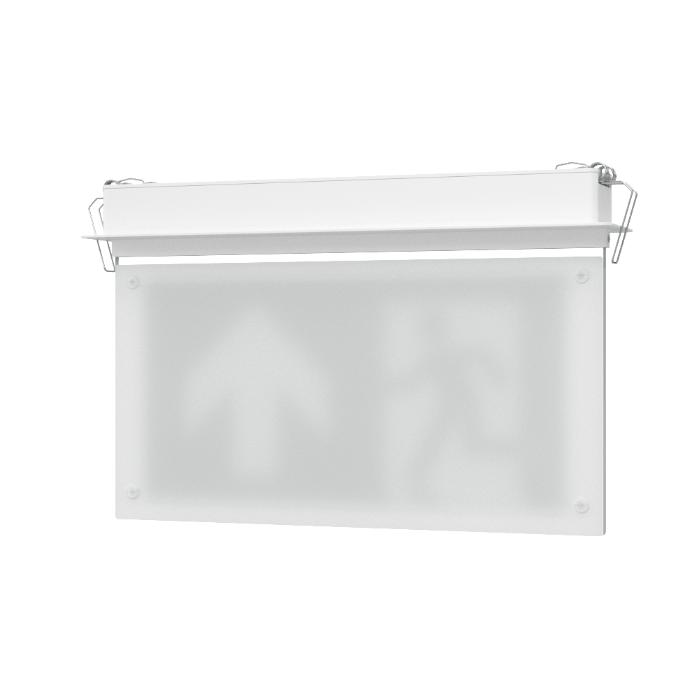 EDGE Recessed Ceiling Exit Running Man Sign Light | LED 3W 200lm | 6000K Daylight White | IP20 | 3hr Emergency Function - LightHub Direct