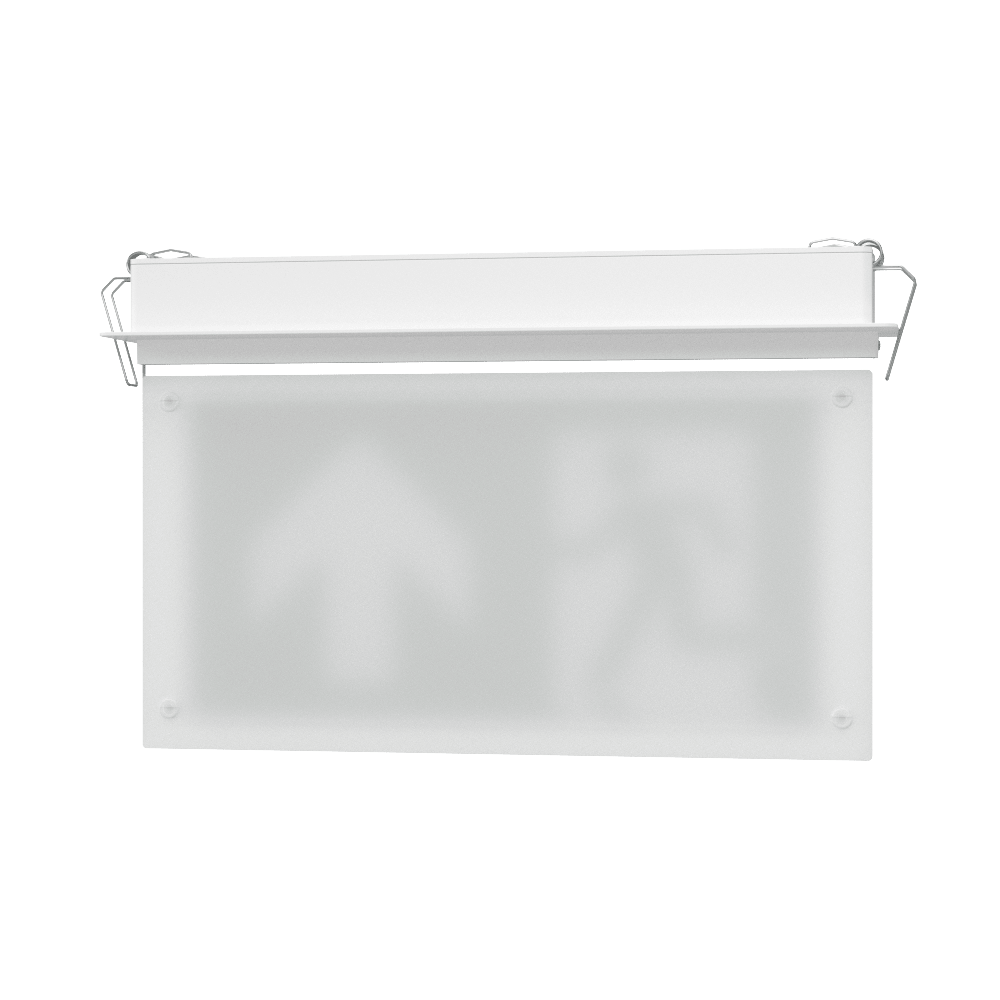 EDGE Recessed Ceiling Exit Running Man Sign Light | LED 3W 200lm | 6000K Daylight White | IP20 | 3hr Emergency Function - LightHub Direct