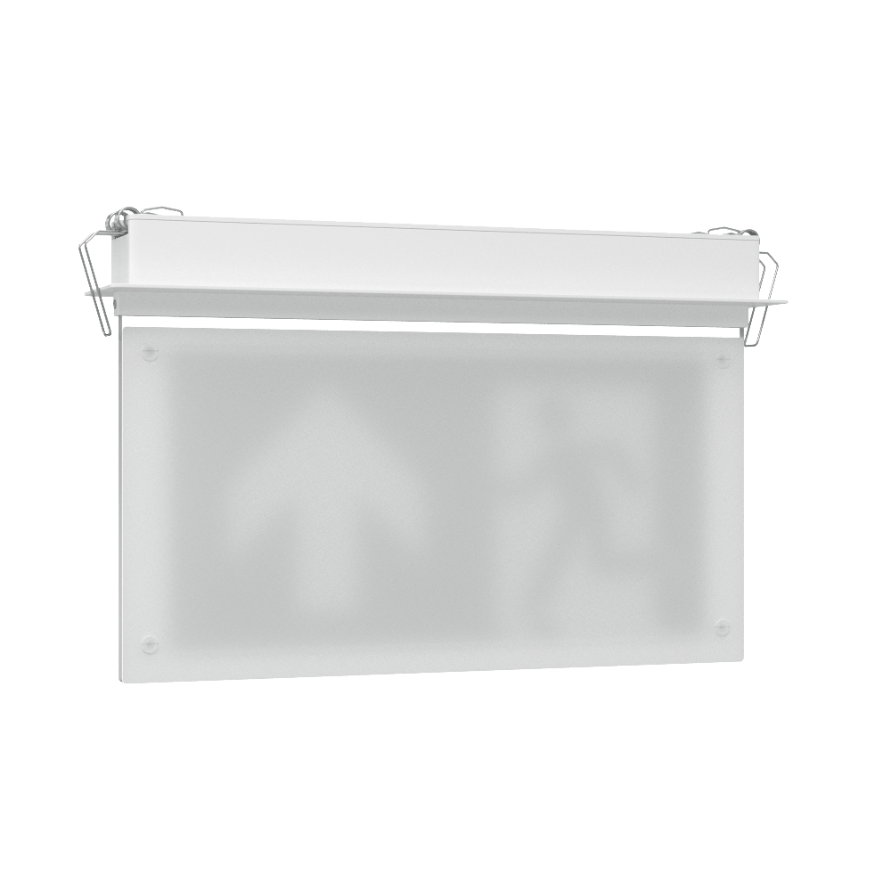 EDGE Recessed Ceiling Exit Running Man Sign Light | LED 3W 200lm | 6000K Daylight White | IP20 | 3hr Emergency Function - LightHub Direct