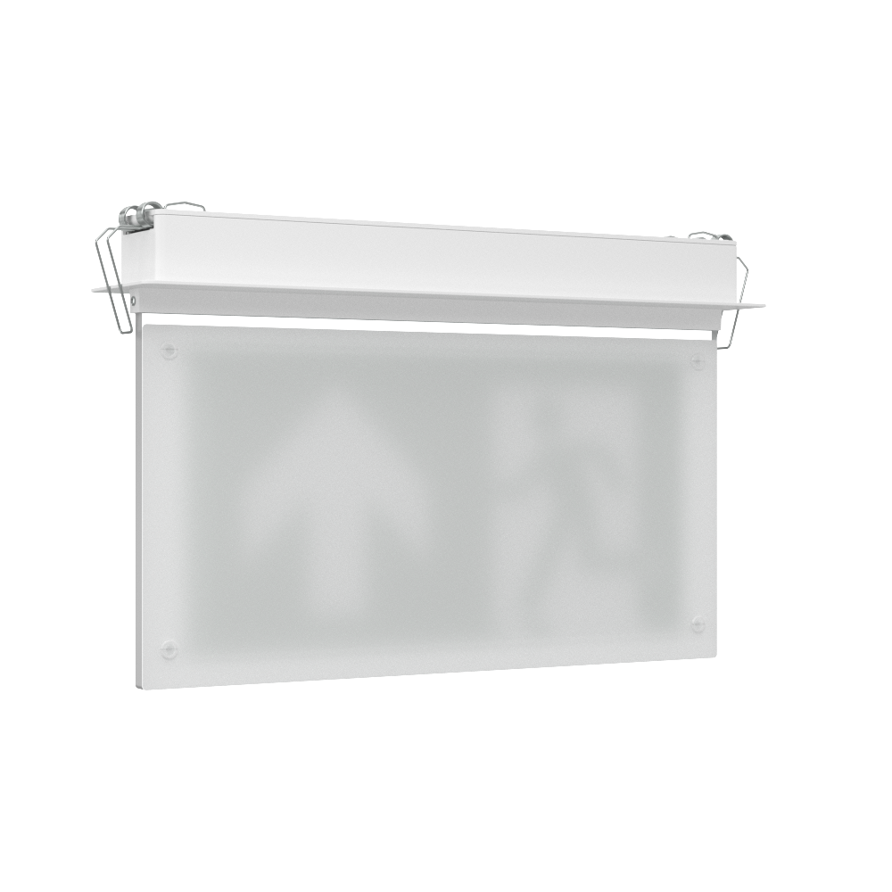 EDGE Recessed Ceiling Exit Running Man Sign Light | LED 3W 200lm | 6000K Daylight White | IP20 | 3hr Emergency Function