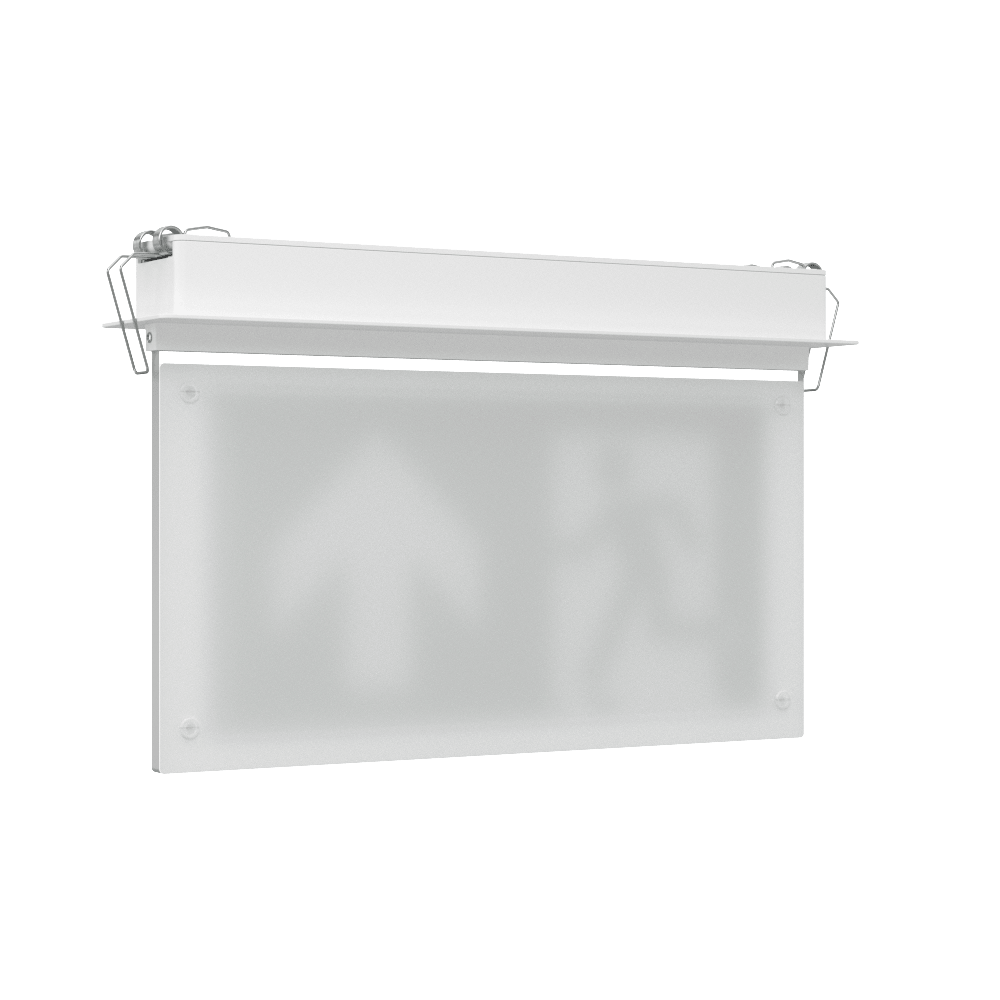 EDGE Recessed Ceiling Exit Running Man Sign Light | LED 3W 200lm | 6000K Daylight White | IP20 | 3hr Emergency Function - LightHub Direct