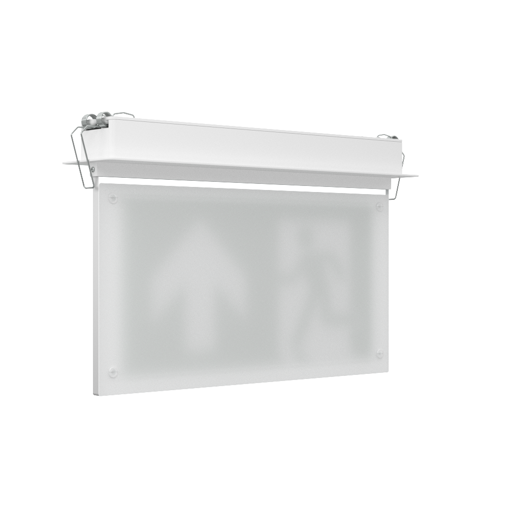 EDGE Recessed Ceiling Exit Running Man Sign Light | LED 3W 200lm | 6000K Daylight White | IP20 | 3hr Emergency Function