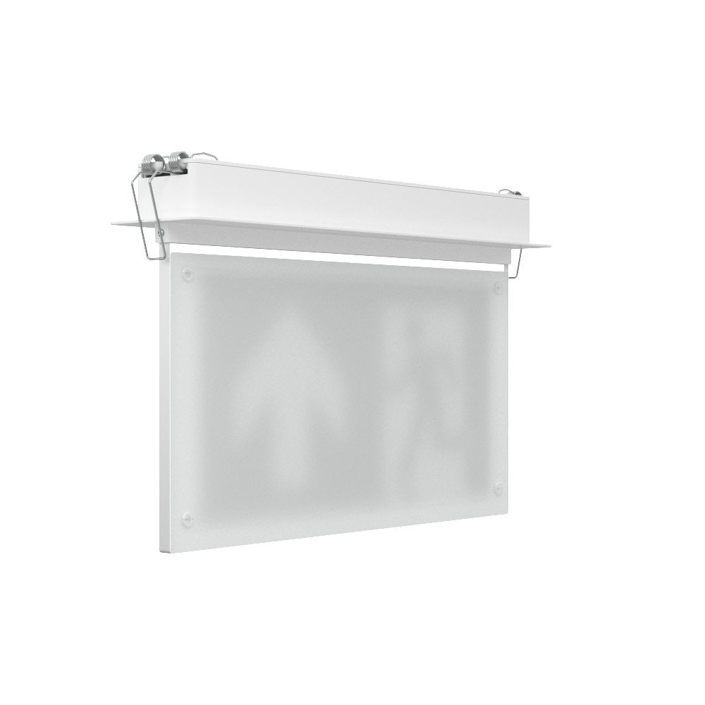 EDGE Recessed Ceiling Exit Running Man Sign Light | LED 3W 200lm | 6000K Daylight White | IP20 | 3hr Emergency Function