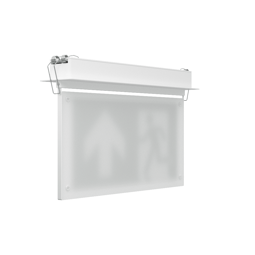 EDGE Recessed Ceiling Exit Running Man Sign Light | LED 3W 200lm | 6000K Daylight White | IP20 | 3hr Emergency Function - LightHub Direct