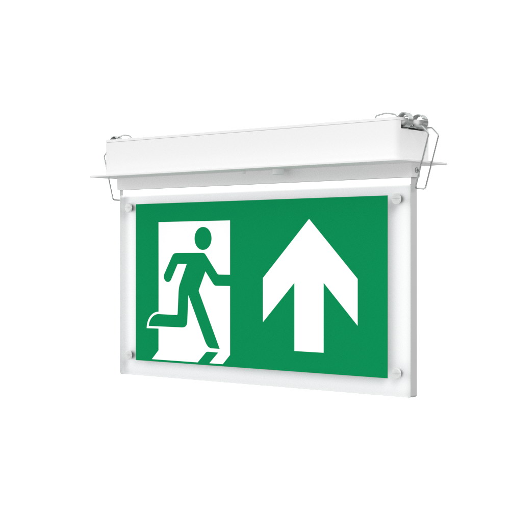 EDGE Recessed Ceiling Exit Running Man Sign Light | LED 3W 200lm | 6000K Daylight White | IP20 | 3hr Emergency Function