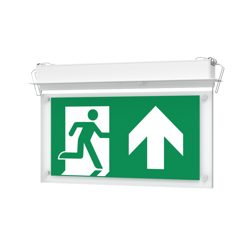 EDGE Recessed Ceiling Exit Running Man Sign Light | LED 3W 200lm | 6000K Daylight White | IP20 | 3hr Emergency Function