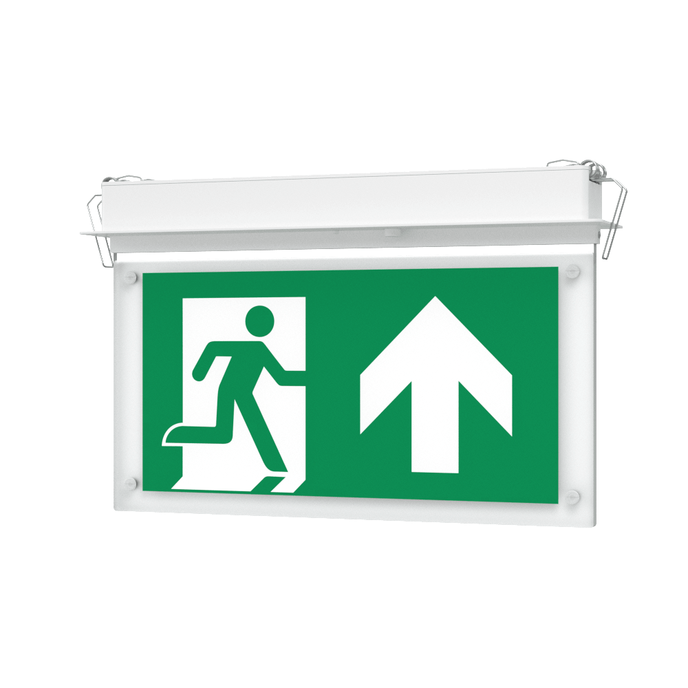 EDGE Recessed Ceiling Exit Running Man Sign Light | LED 3W 200lm | 6000K Daylight White | IP20 | 3hr Emergency Function - LightHub Direct