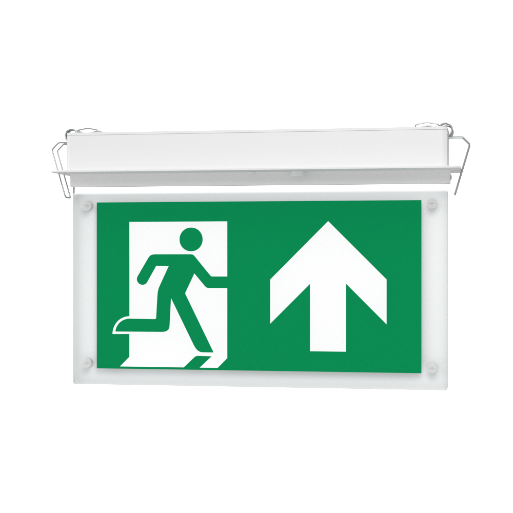EDGE Recessed Ceiling Exit Running Man Sign Light | LED 3W 200lm | 6000K Daylight White | IP20 | 3hr Emergency Function