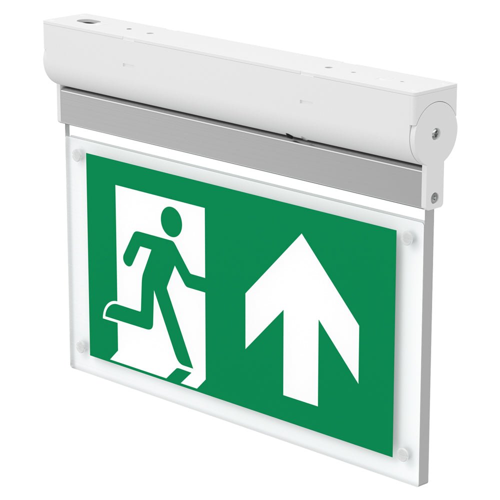 EDGE Surface Wall / Ceiling Exit Running Man Sign Light | LED 3W 200lm | 6000K Daylight White | IP20 | 3hr Emergency - LightHub Direct
