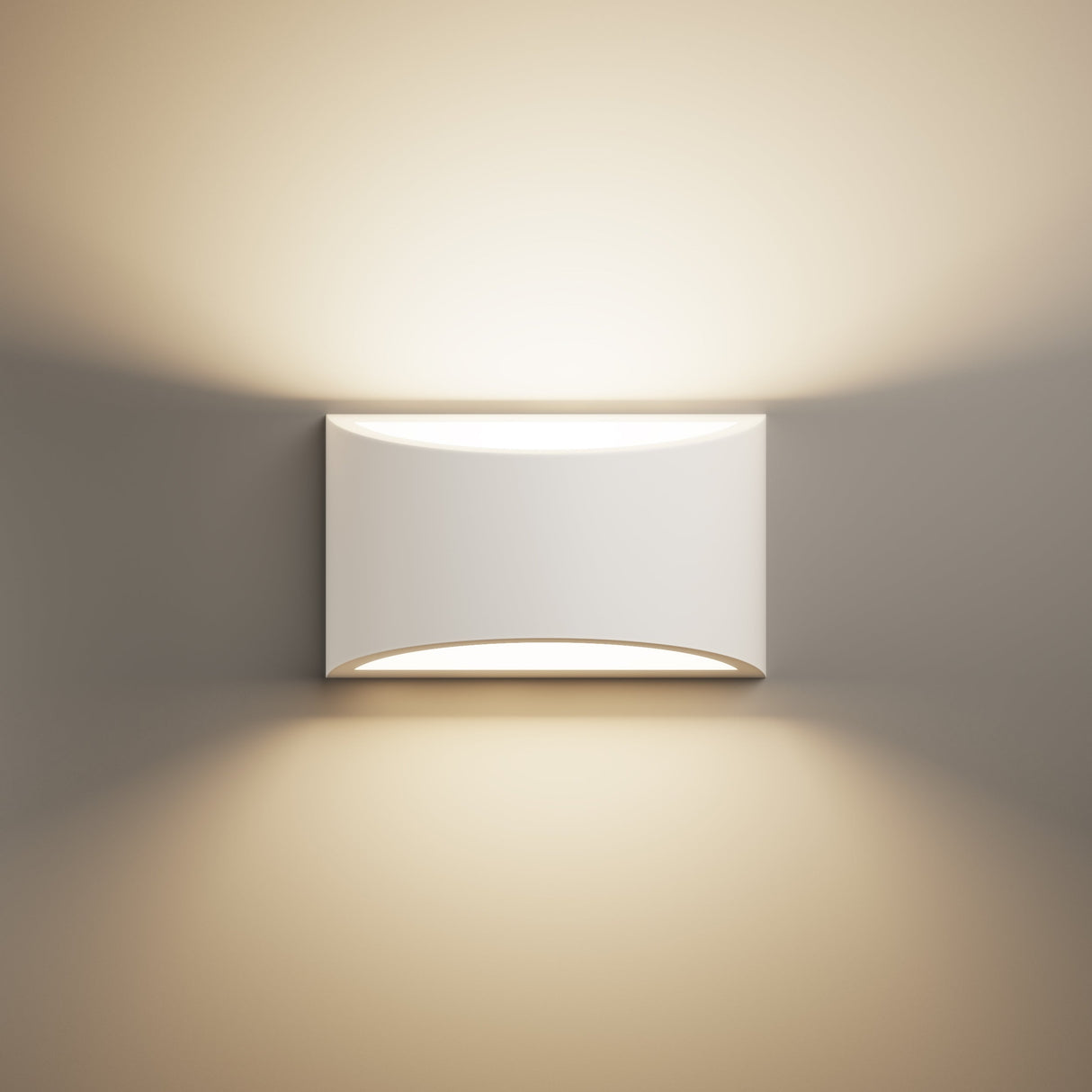 ALPHA G9 LED Curved Plaster Uplighter Fitting | Up Down Light Effect | 3000K Warm White Dimmable