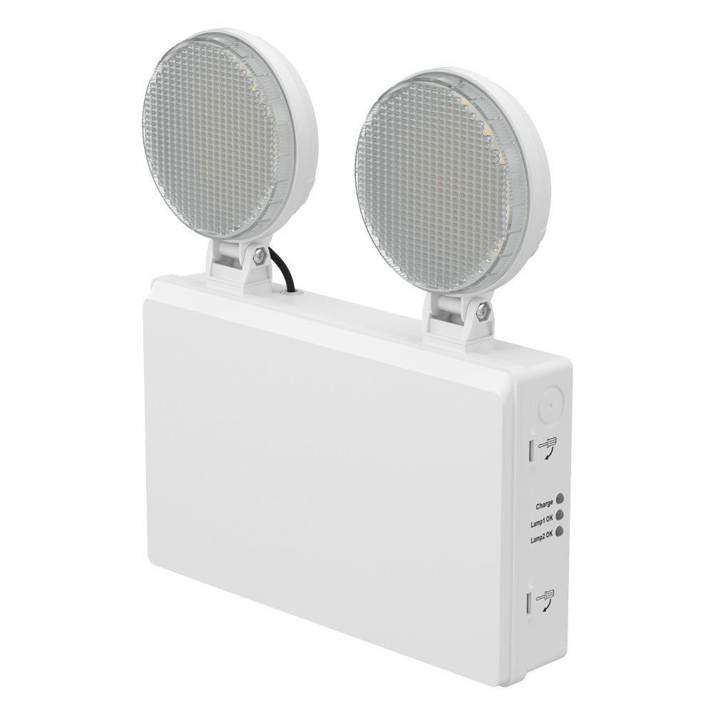 TWIN SPOT Wall Light | LED 4W 405LM | 4000K Cool White | IP20 | Non - Maintained | 3hr Emergency Function - LightHub Direct