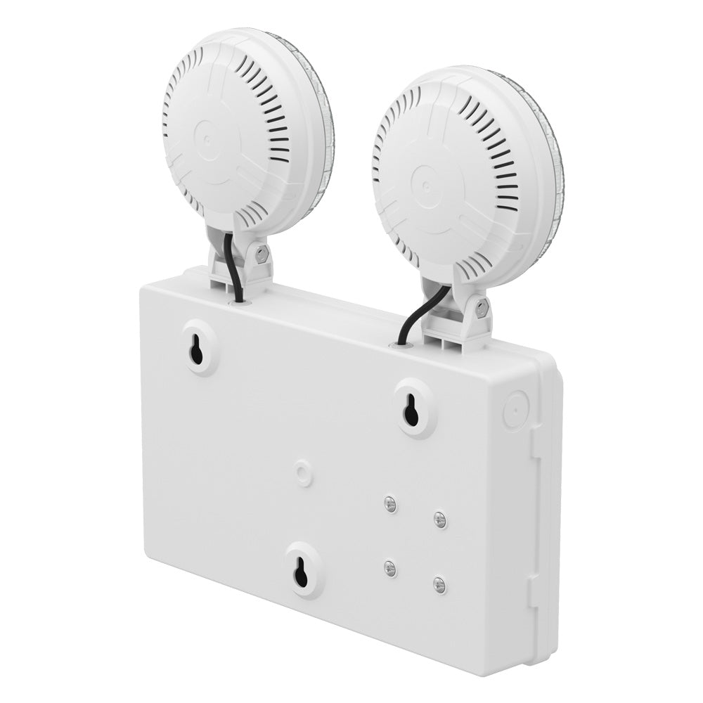 TWIN SPOT Self-Test Wall Light | LED 4W 405LM | 6500K Daylight | IP20 | Non-Maintained | 3hr Emergency Function