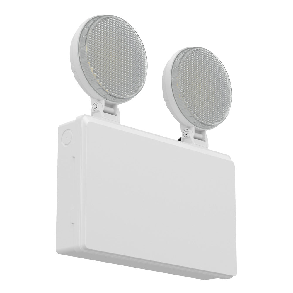TWIN SPOT Self-Test Wall Light | LED 4W 405LM | 6500K Daylight | IP20 | Non-Maintained | 3hr Emergency Function