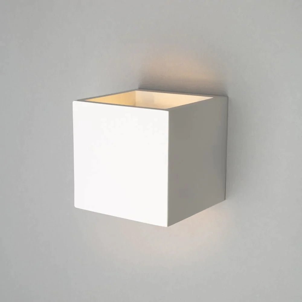 CUBE LED Square Paintable Plaster Wall Uplighter Light | G9 | Up Down Light Effect | 3000K Warm White Dimmable - LightHub Direct