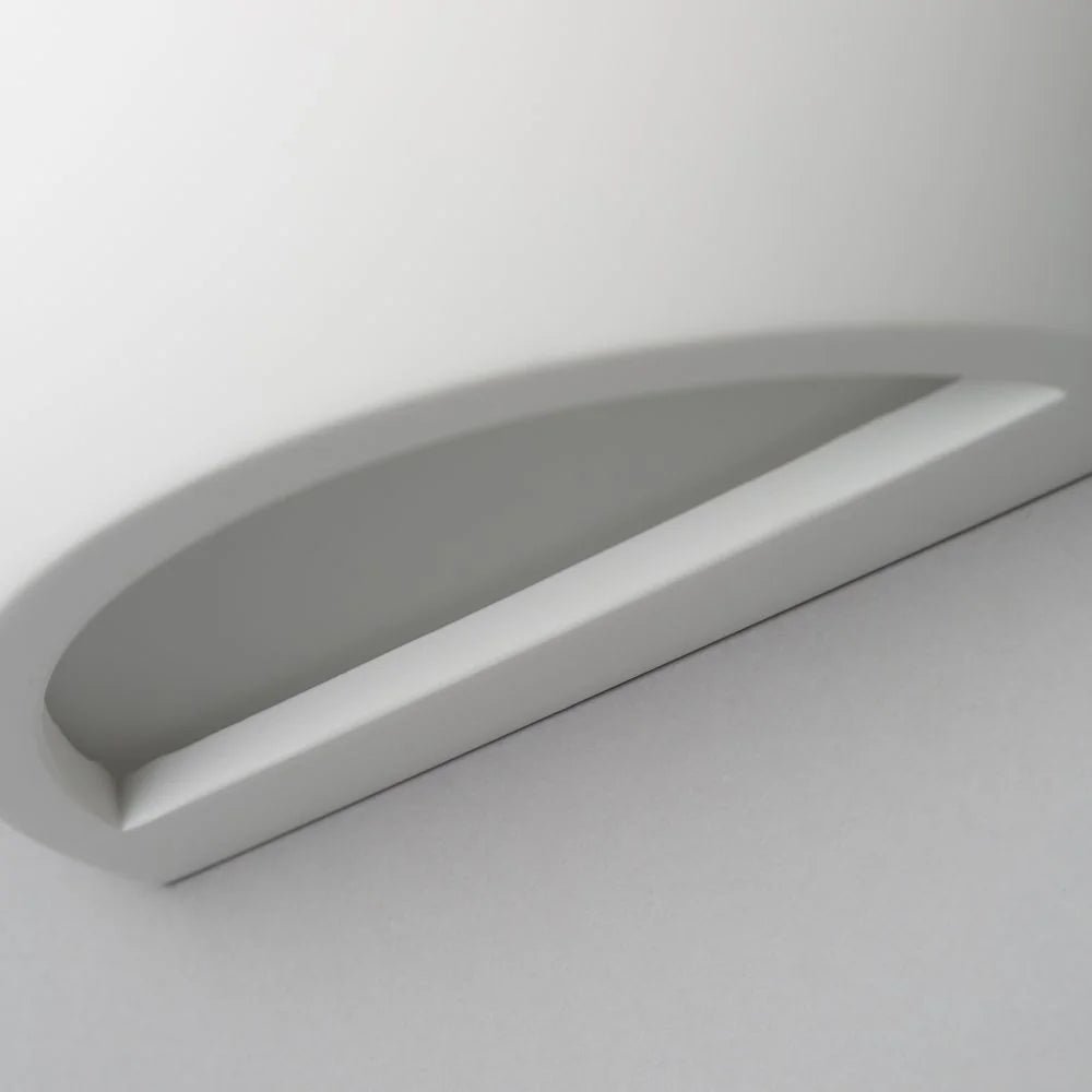 CARTER Half Moon Paintable Plaster Wall Uplighter Light | E14 SES | Up Down Light Effect - LightHub Direct