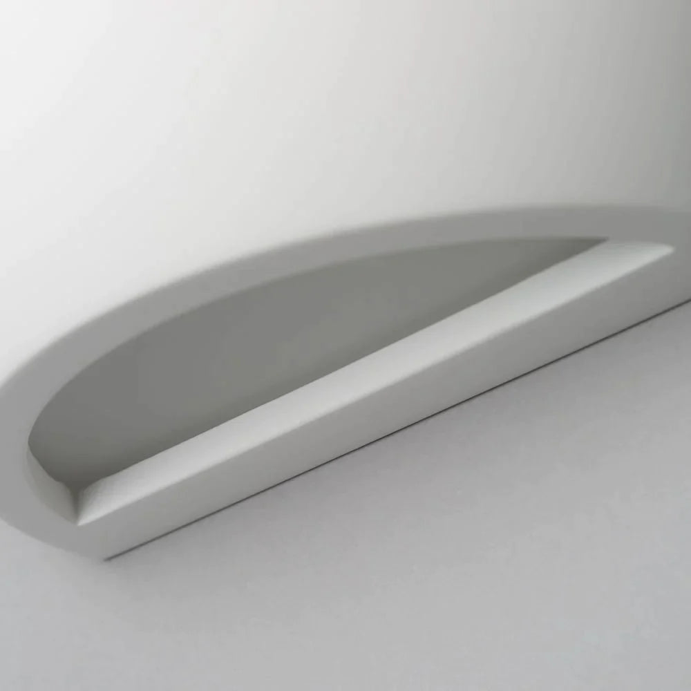 CARTER LED Half Moon Paintable Plaster Wall Uplighter Light | E14 SES | Up Down Light Effect | 2700K Warm White Dimmable