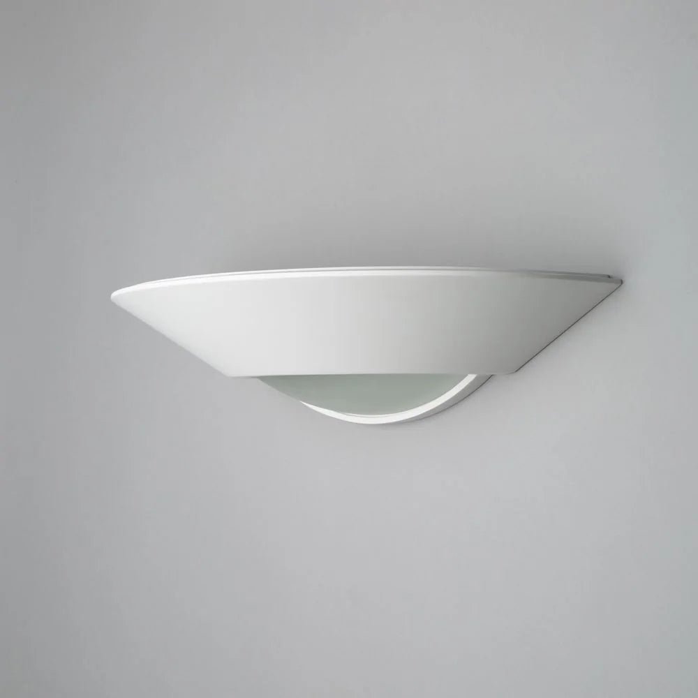MILTON Half Moon Up Down Paintable Plaster Wall Uplighter Light | E14 | Up Down Light Effect - LightHub Direct