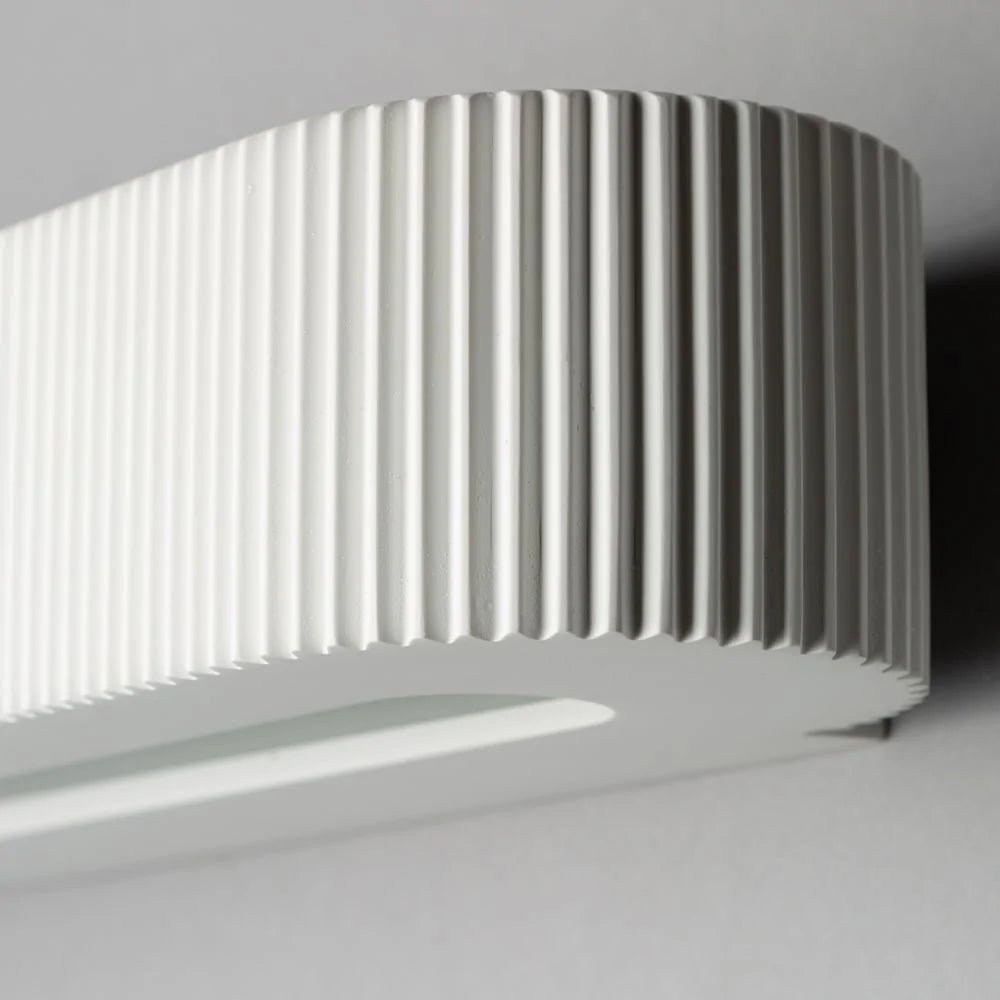 MELBURY Up Down Plaster Uplighter Wall Mounted Paintable Gypsum Indoor Light E14 SES - LightHub Direct