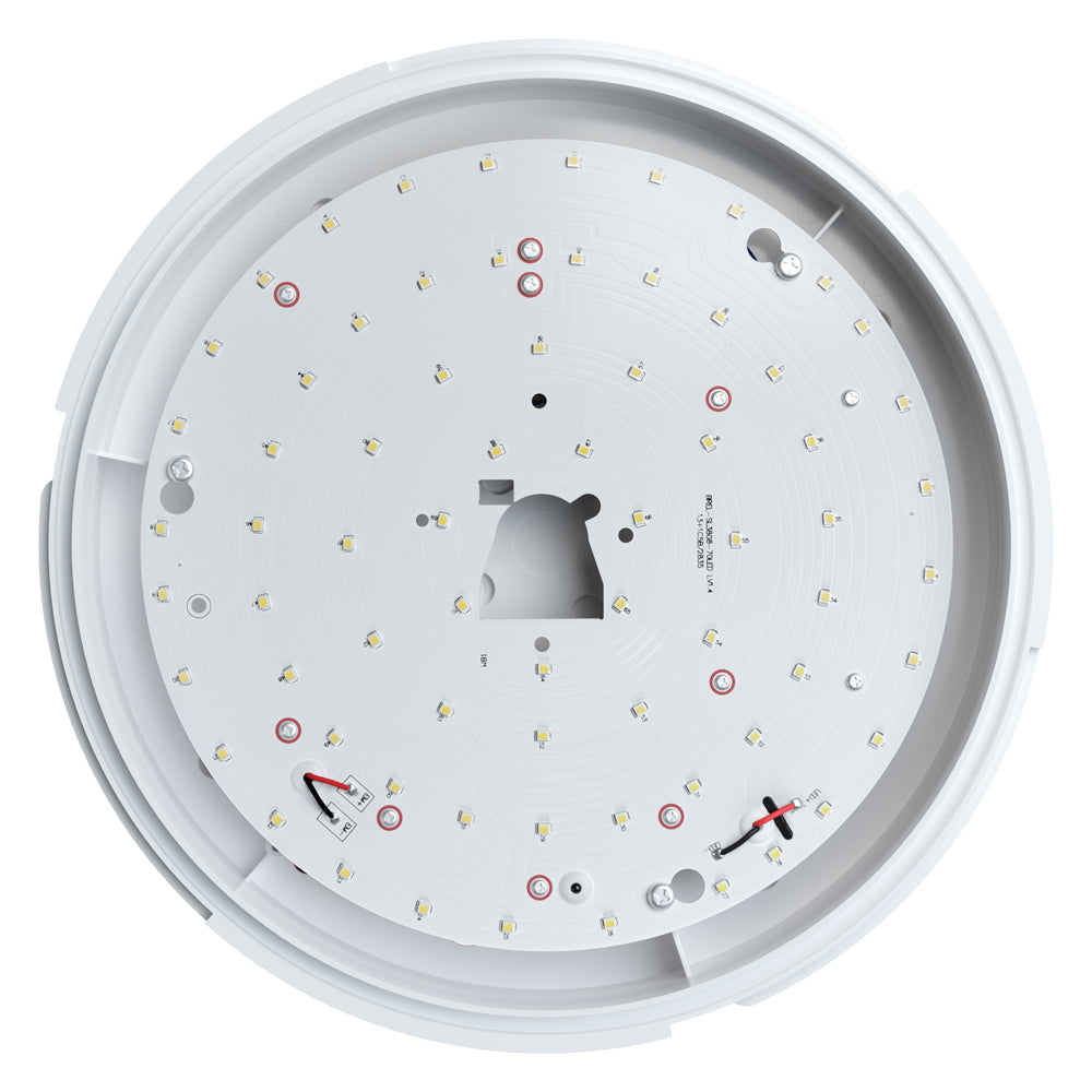 EUSTON Slim Bulkhead Light Fitting | LED 14W 1000lm | 4000K Neutral White | IP54 | Polished Chrome | 3hr Emergency Function