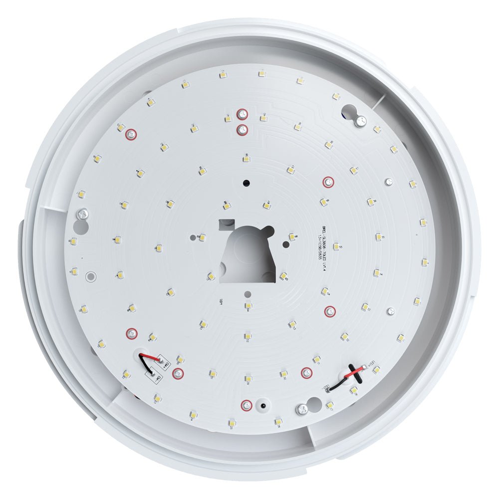 EUSTON Slim Bulkhead Light Fitting | LED 14W 1000lm | 4000K Neutral White | IP54 | Microwave Motion Sensor - LightHub Direct