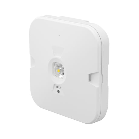 LED Emergency downlight with corridor or open lens in white for surface mounting
