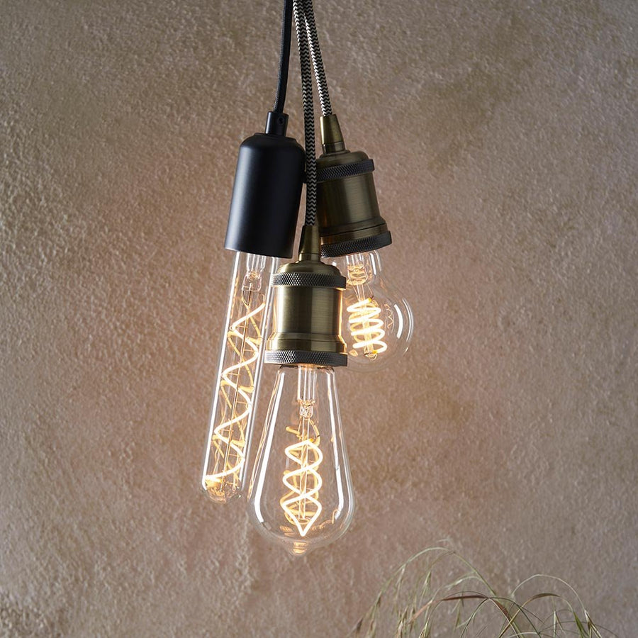 E27 (ES) ST64 LED Vintage Squirrel Twisted Clear Decorative Bulb Dimmable | 4W 280Lm | 2200K Very Warm White - LightHub Direct