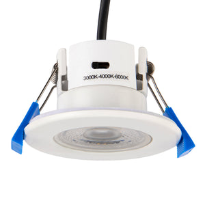 CCT Fixed Plaster-in Trimless Round Dimmable Downlight | LED 6W | White | 3000K,4000K & 6500K | 10 PACK