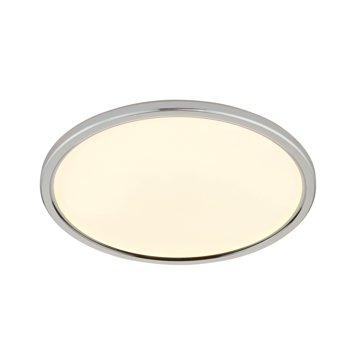 CCT Slim Low Profile Circular Flush Ceiling Corridor Bathroom Kitchen Light | 12W LED 1200lm | IP54 | Chrome