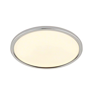 CCT Slim Low Profile Circular Flush Ceiling Corridor Bathroom Kitchen Light | 12W LED 1200lm | IP54 | Chrome