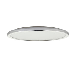 CCT Slim Low Profile Circular Flush Ceiling Corridor Bathroom Kitchen Light | 12W LED 1200lm | IP54 | Chrome