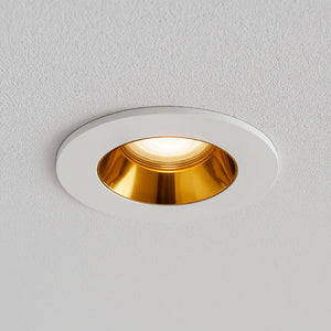4CCT Fire Rated Dimmable Anti-Glare Downlight | LED 5-7W 650lm | CCT Tri-Colour | IP65 | White & Brass