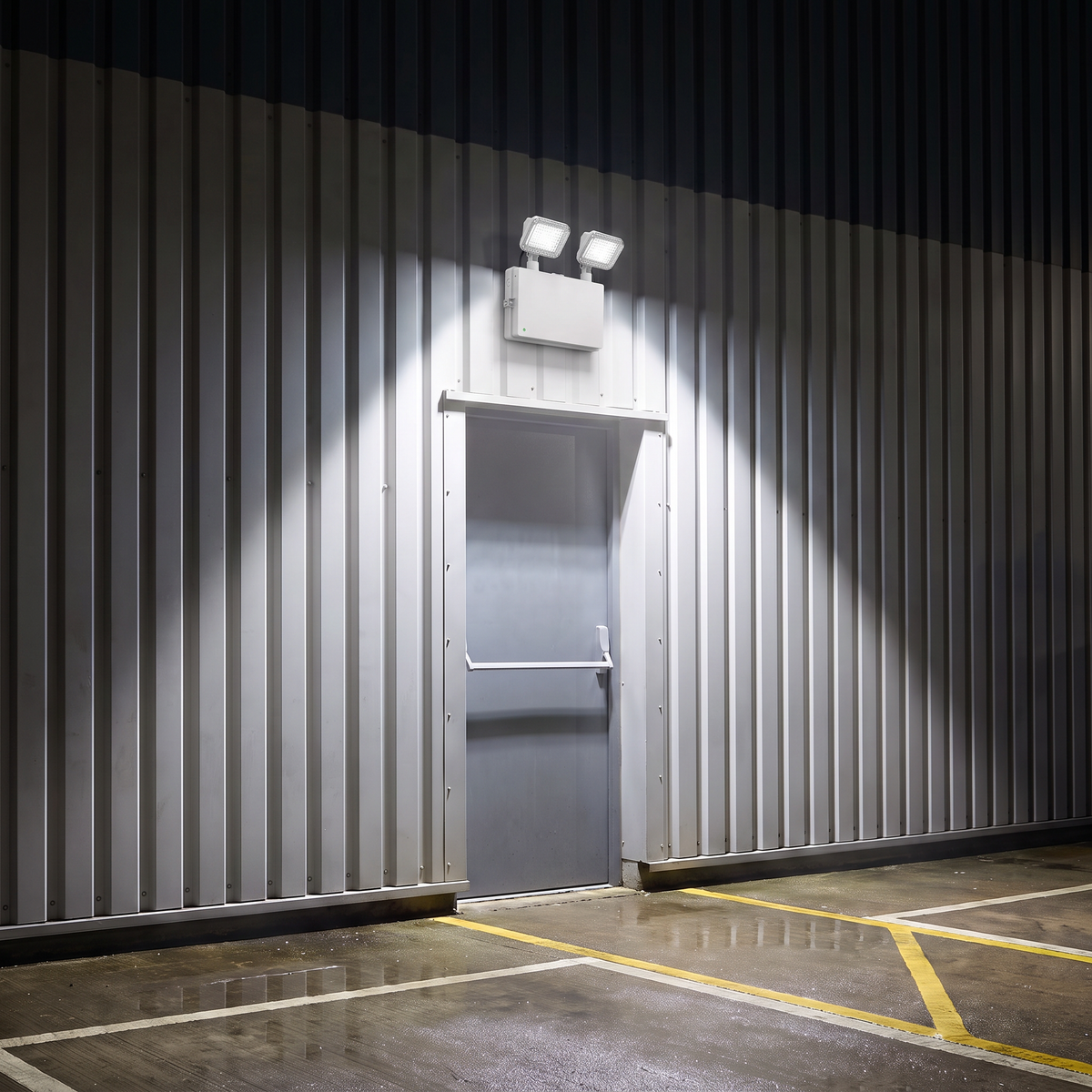 Twin Spot Non Maintained Self Test Wall Light | LED 4W 600lm | 6500K Daylight | IP65 | IK08 | 3hr Emergency