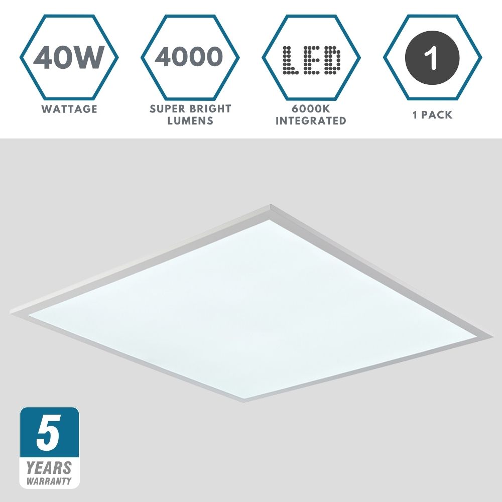 Volta | LED 600x600mm | Recessed Light Panels | 6000K Daylight White | 40W 4000lm | Office Suspended Ceiling White