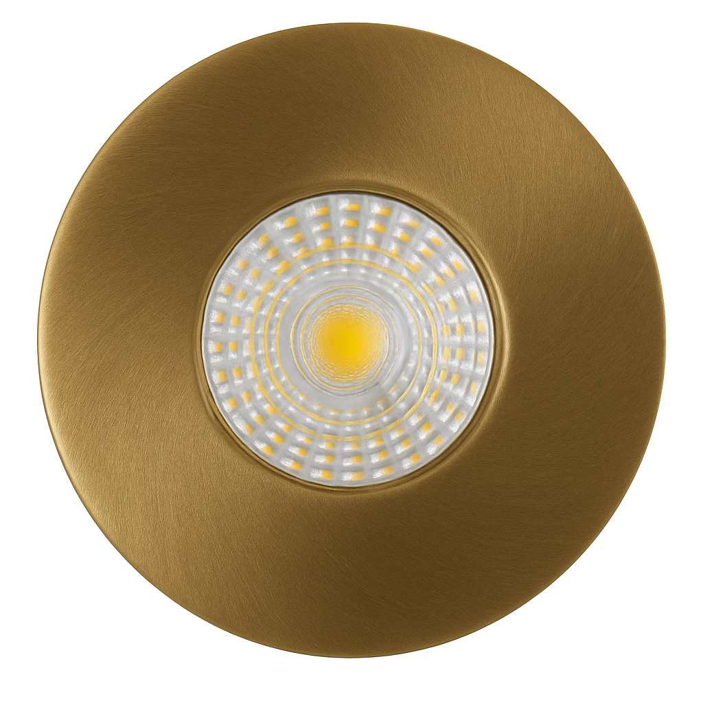 ONYX | Quad-Colour CCT | LED Fire Rated Downlight | Dimmable 7W 750lm  | IP65 | Matt Brass