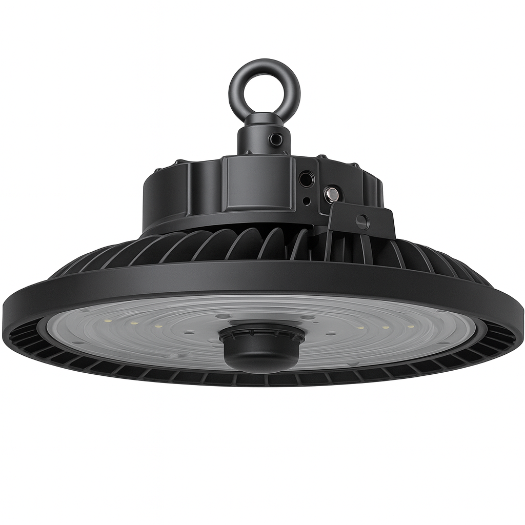 CCT Highbay Industrial Ceiling Dimmable Light for Warehouses & Commercial | LED 120W/150W/200W | 160lm/w | CCT 4000-6000K | IP65 | Black