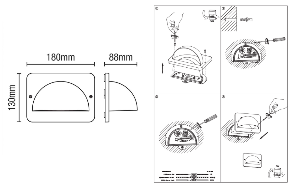RENNES | Outdoor Curved Half Moon Down Wall Light Fitting | 10W LED | 4000K Neutral White | IP54 | White