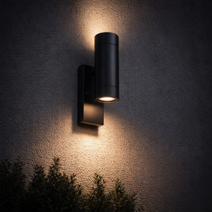 KEW Up / Down Outdoor Stainless Steel Garden Porch Wall Light | GU10 | IP44 | Photocell Dusk to Dawn