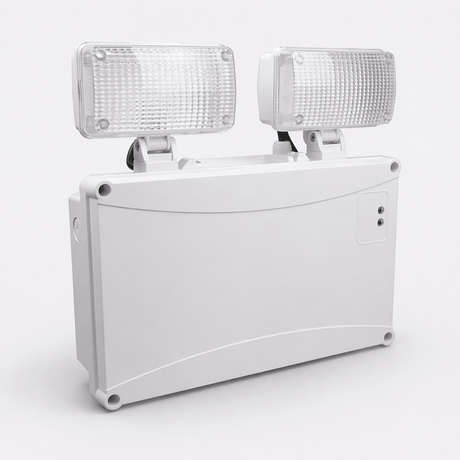 Twin Spot Non Maintained Wall Light | LED 4.5W 400lm | 4000K Neutral | IP65 | 3hr Emergency - LightHub Direct