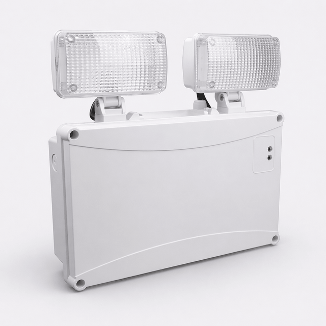 Twin Spot Non Maintained Wall Light | LED 4.5W 400lm | 4000K Neutral | IP65 | 3hr Emergency - LightHub Direct