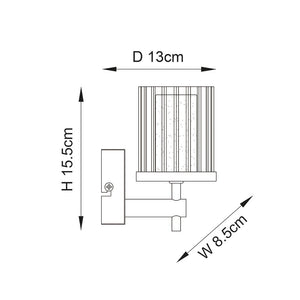 Bathroom Light Wall Semi-Flush Fitting with Ridged Clear Glass Shade | G9 IP44 | Chrome