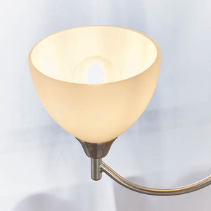3 Light Ceiling Pendant Semi Flush Fitting with Opal Glass Shades | E27 | Satin Chrome